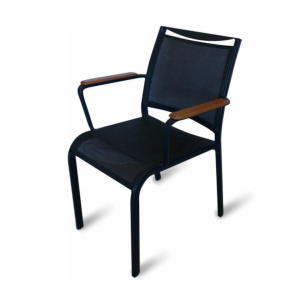 Πολυθρόνα Aloha με Διάτρητο Πανί, Μαύρη